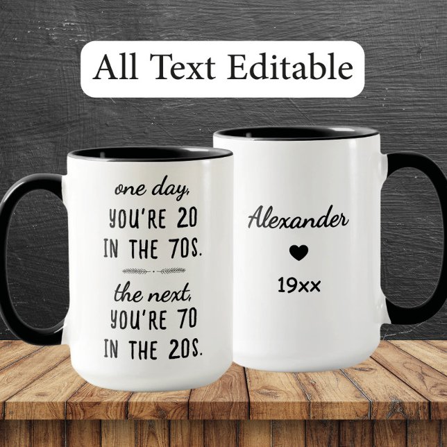Taza divertida para el 70 cumpleaños – Regalo pers (Subido por el creador)