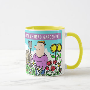 Taza divertida para el jardinero jefe. Agregue su 