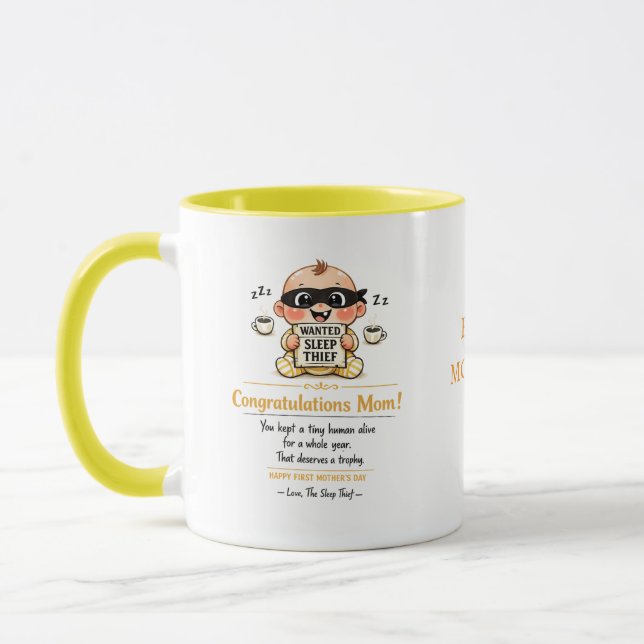 Taza divertida para el primer día de la madre, beb (Izquierda)