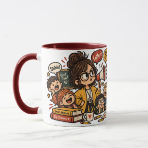Taza divertida para maestros No estoy gritando, es