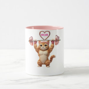 Taza divertida para mamá gata en el gimnasio – Reg