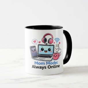 Taza Divertida para Mamá Techie Mamá Modo Siempre 