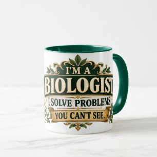 Taza divertida para profesor de biología, señal de