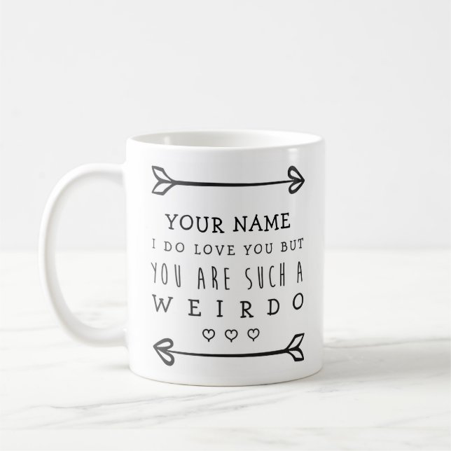 Taza divertida personalizada de las tarjetas del (Izquierda)