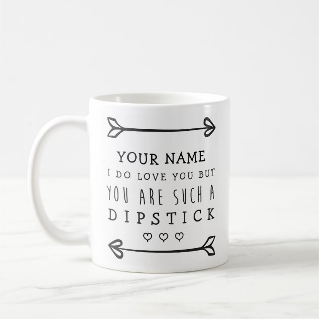 Taza divertida personalizada de las tarjetas del (Izquierda)
