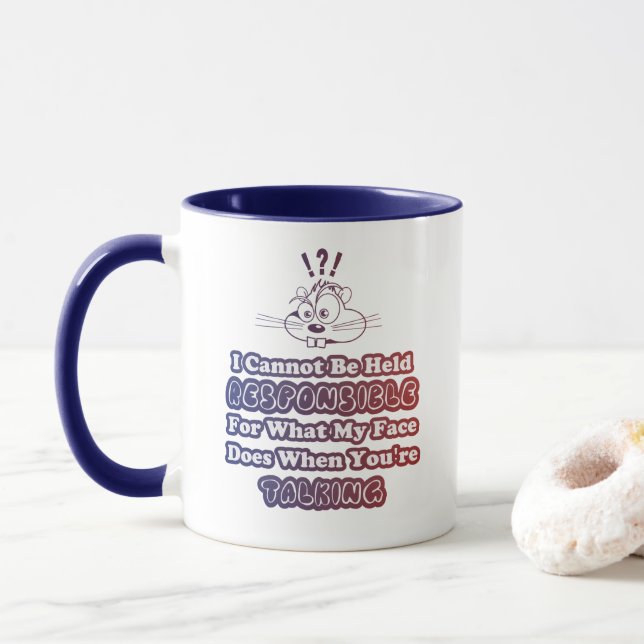 Taza Divertida responsabilidad y habladuría del azul ro (Con donut)
