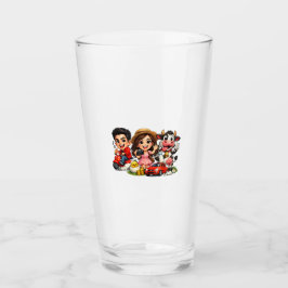 Taza divertida y linda de amigos y vaca de caricat