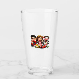 Taza divertida y linda de amigos y vaca de caricat