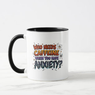 Taza divertida y sarcástica sobre la ansiedad por