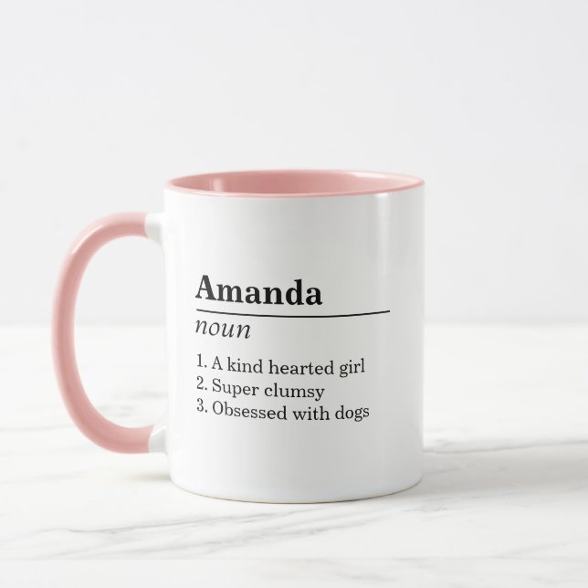 Taza Divertidas definiciones de nombre personalizadas M (Izquierda)