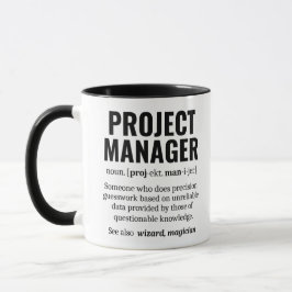 Taza Divertido Administrador de proyectos Definición de