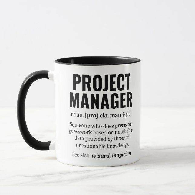 Taza Divertido Administrador de proyectos Definición de (Izquierda)