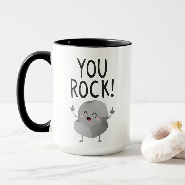 Taza Divertido amigo, novio o esposo de regalo ¡Tú roca (Con donut)