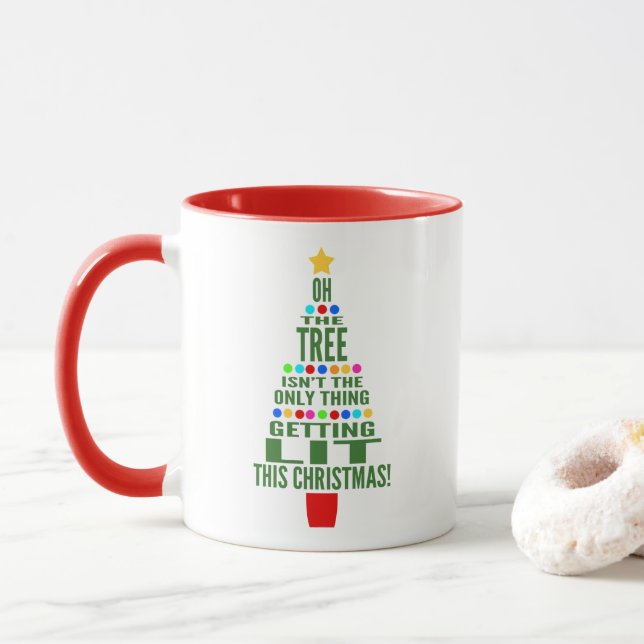 Taza Divertido árbol de Navidad | Cómo conseguir humor  (Con donut)