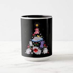 Taza Divertido árbol de Navidad Hippo Xmas Hippopótam