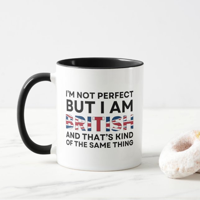 Taza Divertido británico (Con donut)