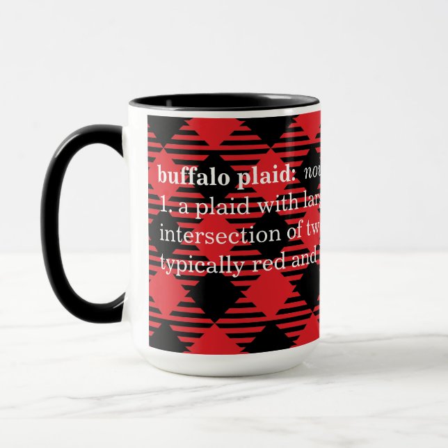 Taza Divertido "Buffalo Tapado" Café Mug - Rojo y Negro (Izquierda)