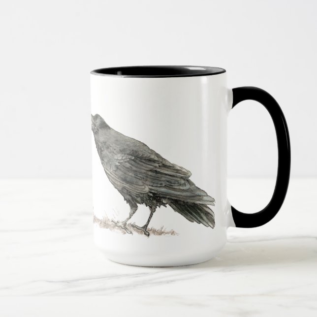 Taza Divertido café, ¿dónde está el pastel? Ravens Bird (Derecha)