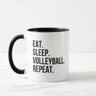 Taza Divertido Come Duerme Voleibol Repite