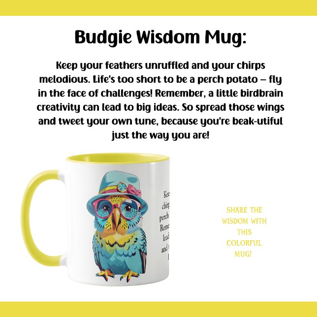 Taza Divertido Consejo De Un Budgie (Subido por el creador)