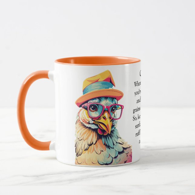 Taza Divertido Consejo De Un Pollo (Izquierda)