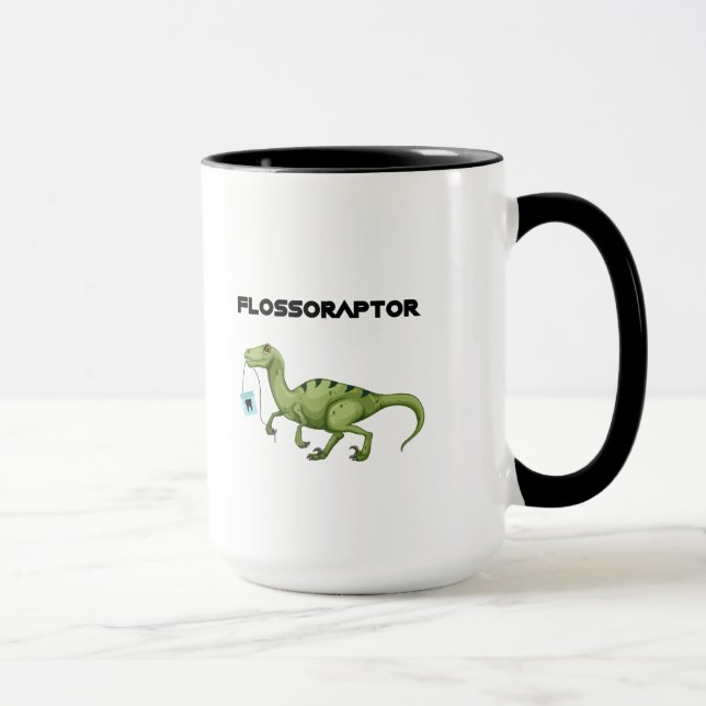 Taza Divertido dental de la higiene de Flossoraptor de (Derecha)