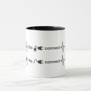 Taza Divertido Desconectar para Reconectar Minimalista