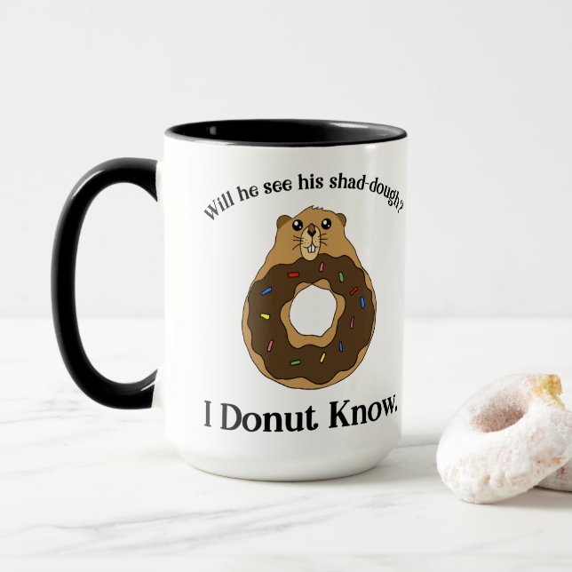 Taza Divertido Día de la Muerte, Chiste de Donut (Con donut)