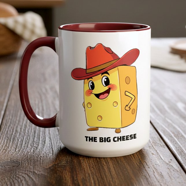 Taza Divertido El Gran Queso Sombrero de Vaquero de 10  (Funny The Big Cheese Two-Tone 15 oz Combo Mug Cover Photo)