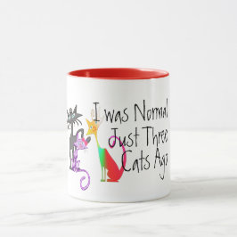 Taza divertido, era normal hace tres gatos, mamá ama