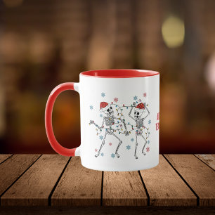Taza Divertido Esqueleto Bailarín Espeluznante de Navid