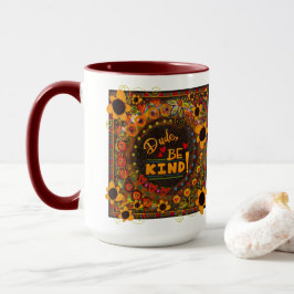 Taza Divertido Floral Dude Be Kind Inespirivierte Amabi
