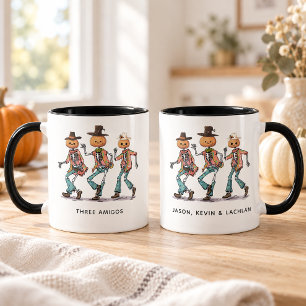 Taza Divertido Halloween Personalizado Tres Esqueletos