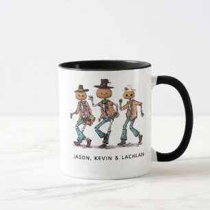 Taza Divertido Halloween Personalizado Tres Esqueletos