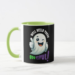 Taza ¡Divertido Hey Boo-tiful! Fantasma de viento suave