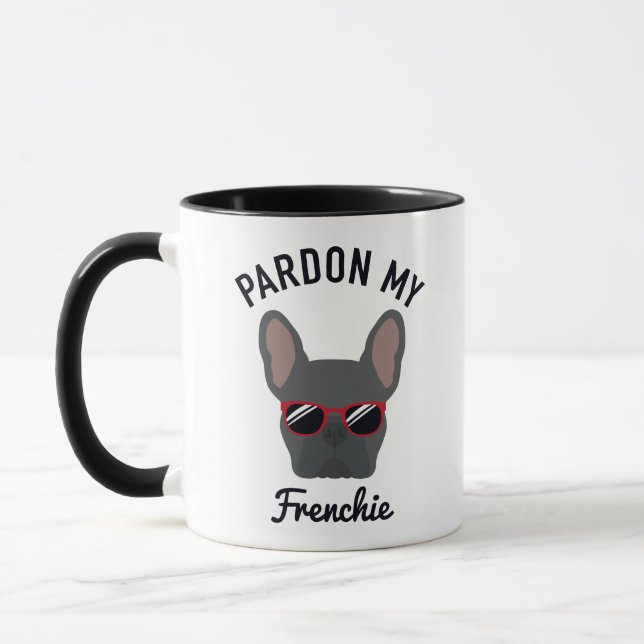 Taza Divertido indulto mi Bulldog francés azul (Izquierda)