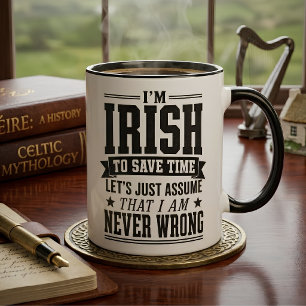Taza Divertido irlandés nunca equivocado