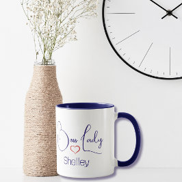 Taza Divertido Jefe Lady Sencillo guión azul oscuro