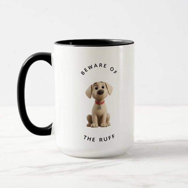 Taza Divertido Labrador "Cuidado con el Rugido"  (Izquierda)