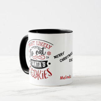 Taza Divertido más probable de comer Navidades de cooki