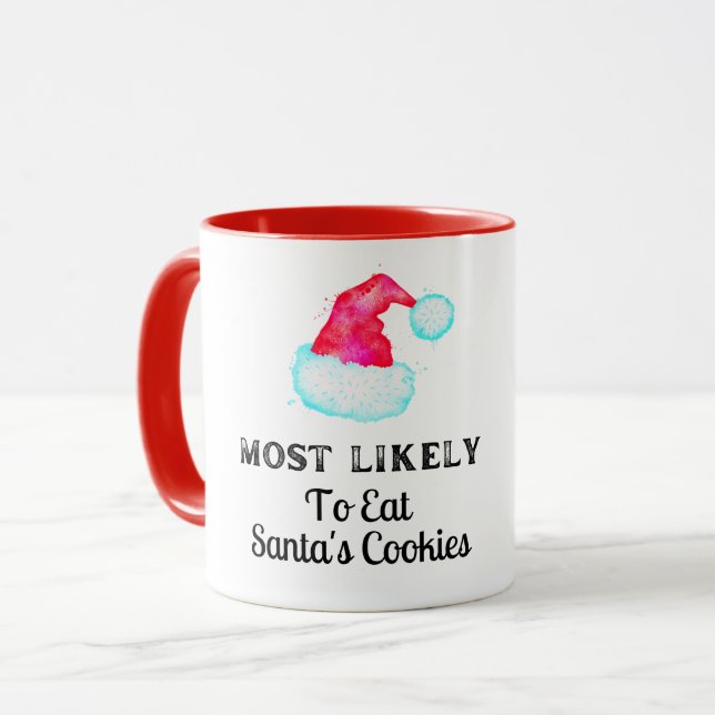 Taza Divertido más probable para las galletas de Santa (Anverso izquierdo)