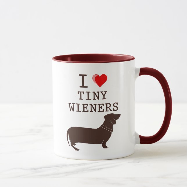 Taza Divertido me encanta el pequeño Wiener Dachshund (Derecha)