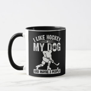 Taza Divertido Me Gusta El Hockey Mi Perro Y Quizás 3 P