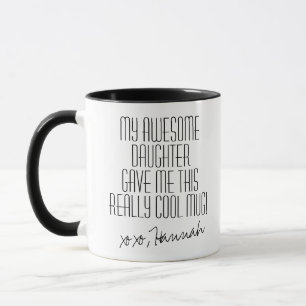 Taza Divertido Minimalista negro y blanco madre hija