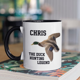 Taza Divertido nombre de la leyenda de la caza del pato