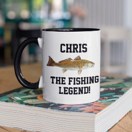 Taza Divertido nombre Pesca Leyenda Deportes de Redfish