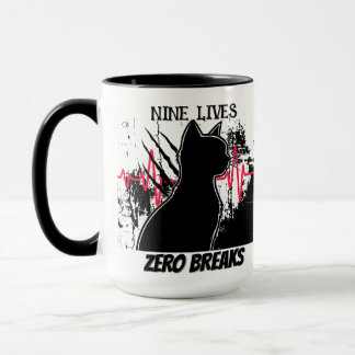 Taza Divertido "Nueve vidas sin roturas" amante del gat