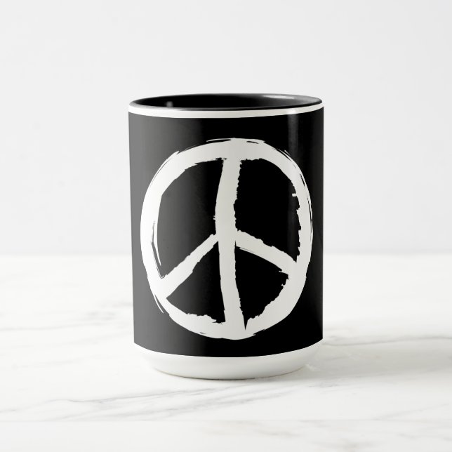 Taza divertido PAinterly PEACE SIGN | (Centro)