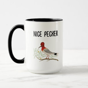 Taza Divertido pájaro carpintero rudo, reloj de pájaro