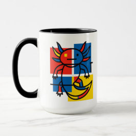 Taza Divertido patrón de arte abstracto de Axolotl Piet